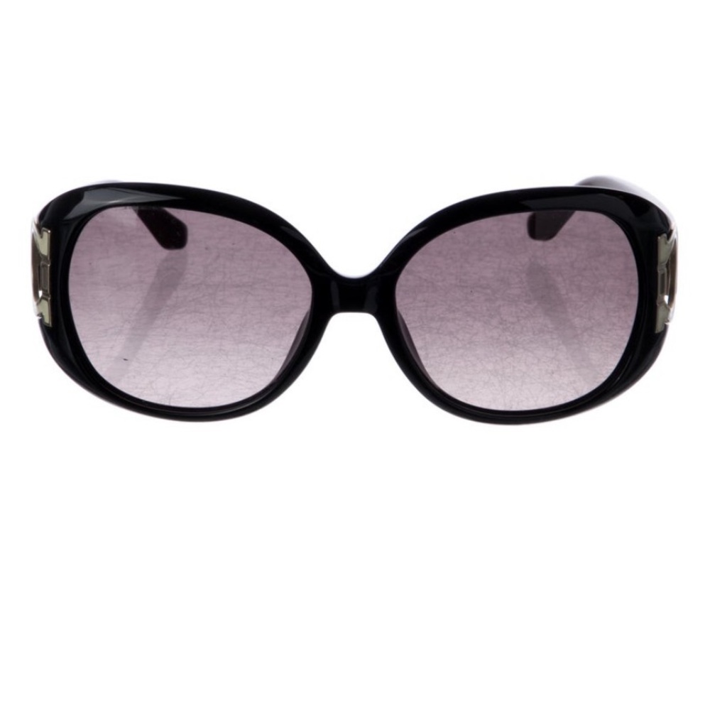 Salvatore Ferragamo Black Sunglasses with Silver Details